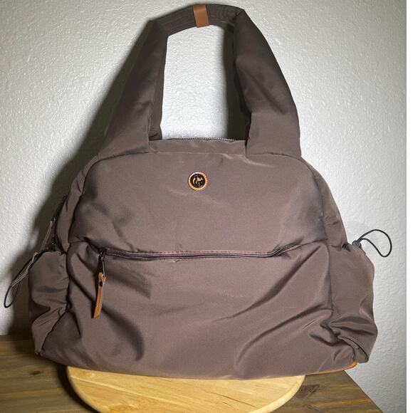 Joan and david Handbags - Joan & David Puffer Sport Nylon Duffle Weekender Bag Tote Brown Overnight